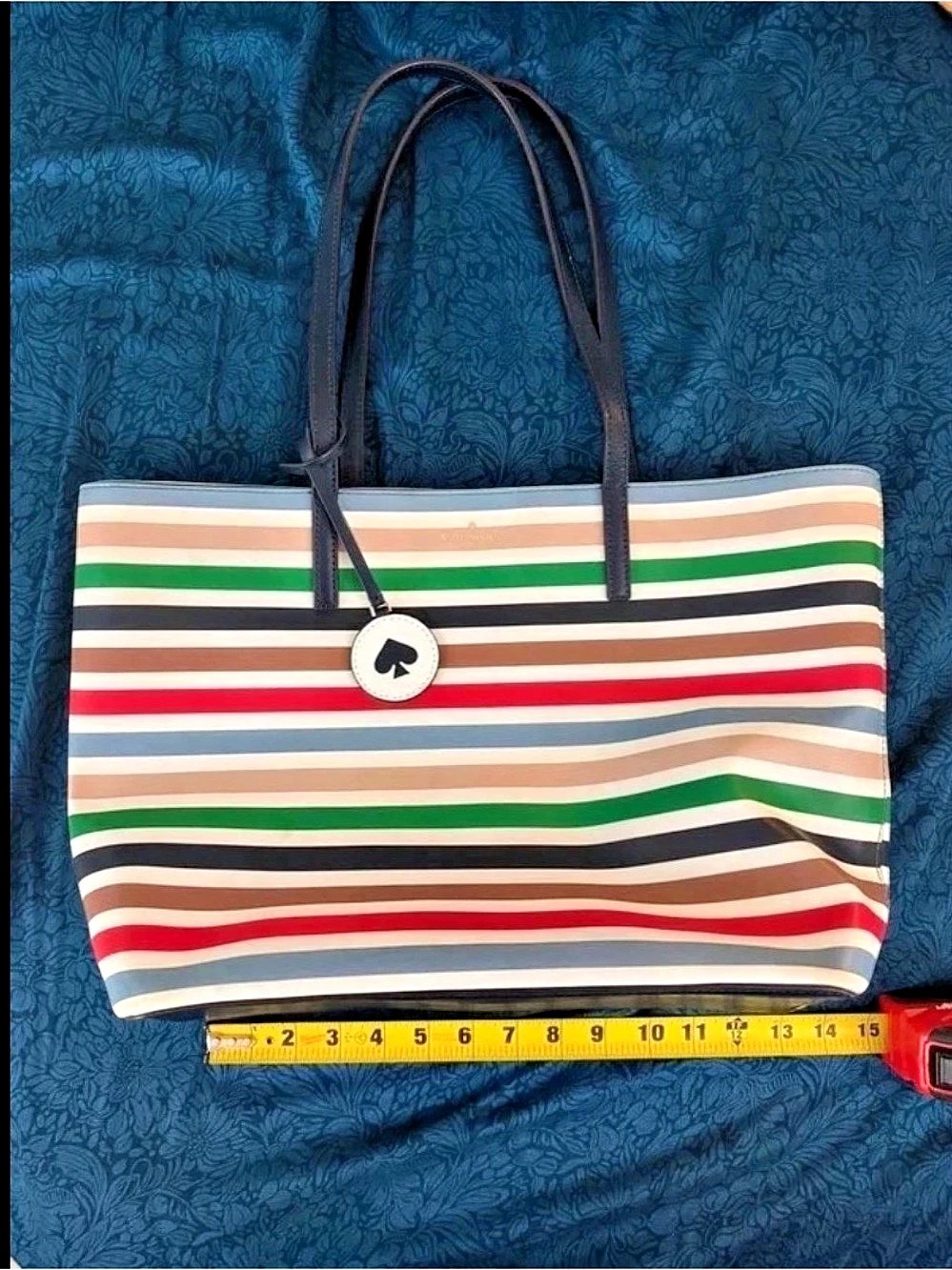 kate spade Striped Tote Multi & Green